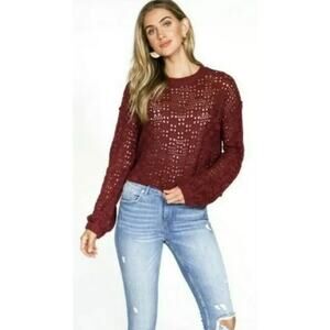 NWT Patrons Of Peace Laurel Sweater Garnet Loose Knit Top Long Sleeve Medium